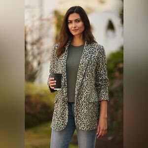 Black Tape_ Petite Jacket Grey-Black Leopard (NWT) SZ XLP